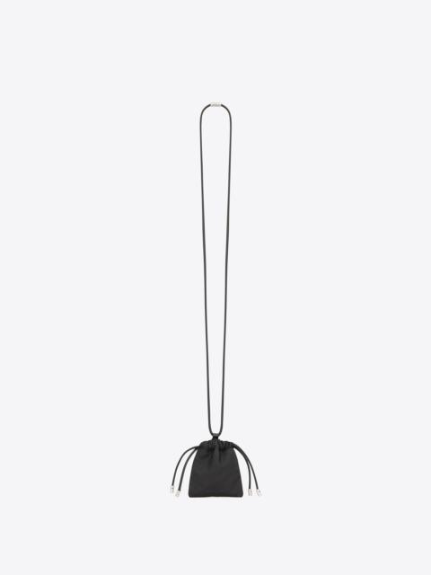 saint laurent paris mini airpod holder pouch necklace in econyl®