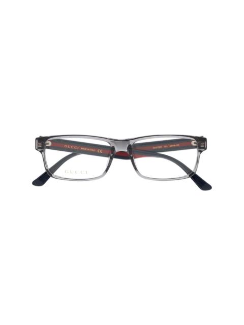 Web detail rectangular-frame glasses