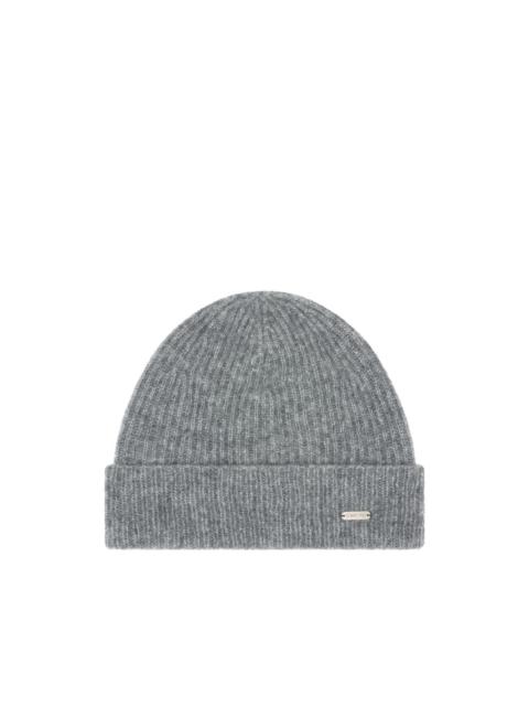 logo-plaque beanie hat