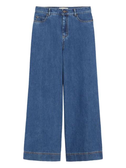 wide-leg cropped jeans