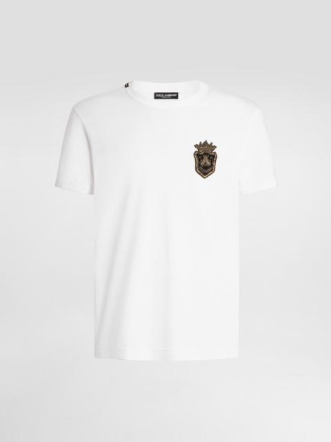 Cotton T-shirt with heraldic patch