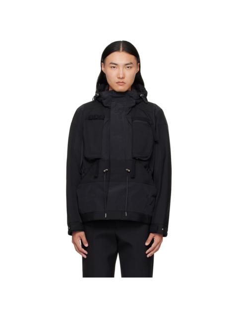 Black Suiting Bonding & Grosgrain Jacket