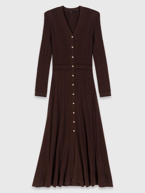 Knit midi dress with buttons