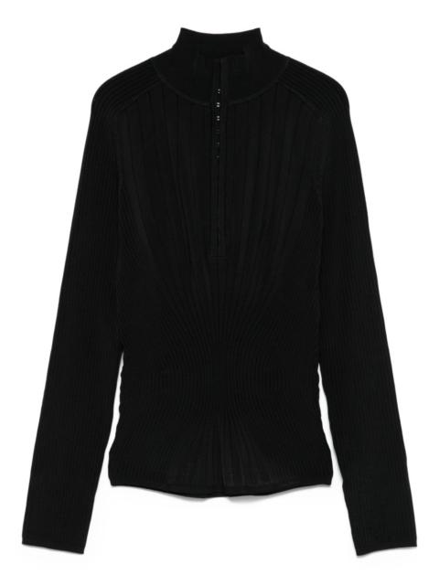 ribbed high-neck jumper