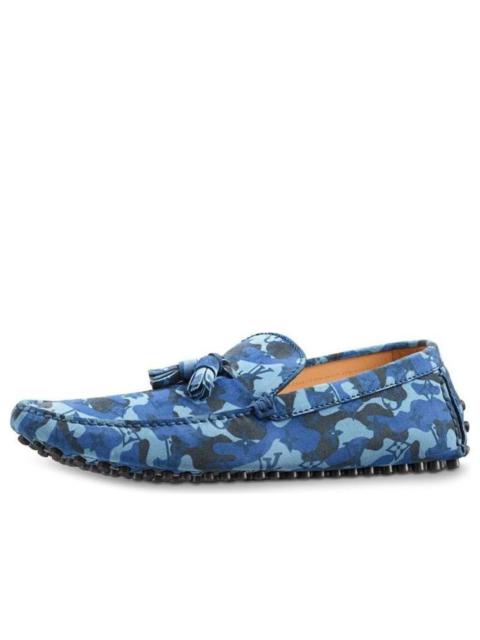 LOUIS VUITTON Palm Spring Moccasin Shoes 'Blue Camo with Logo Monogram' 1A3TPO