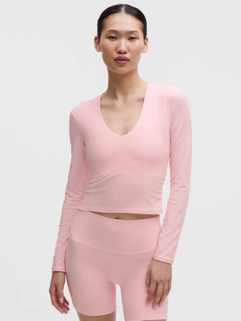 All It Takes Ribbed Nulu V-Neck Long-Sleeve Shirt *B-D Cups