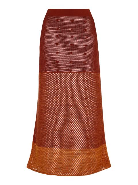 Exclusive Ofrenda Paneled Cotton Knit Maxi Skirt brown
