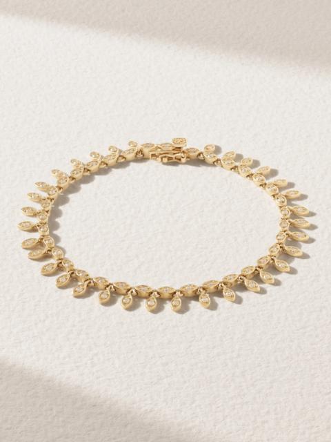 Marquis Eye Eternity Fringe 14-karat Gold Diamond Bracelet