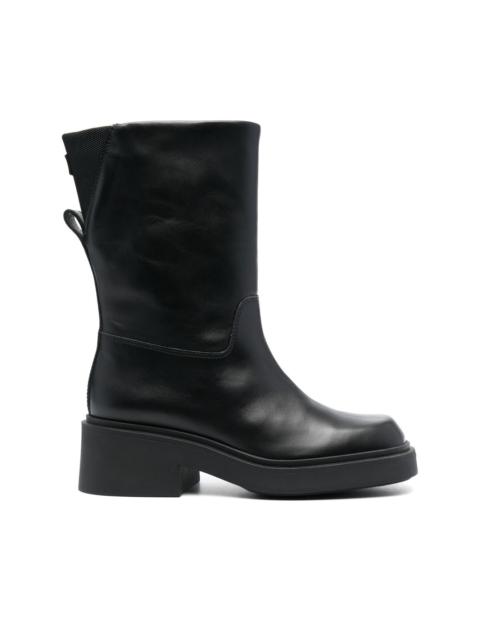 Attitude leather mid-calf boots