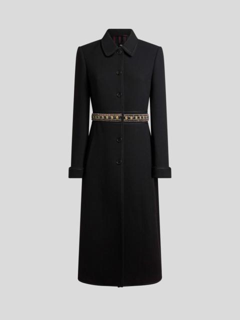 WOOL COAT WITH JEWEL EMBELLISHMENTS