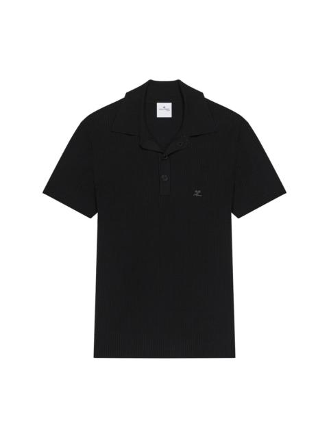 ribbed polo shirt