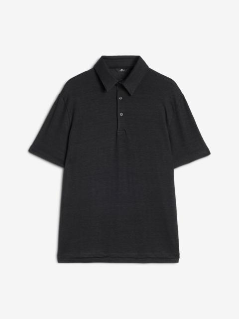 Linen Polo in Linen Black