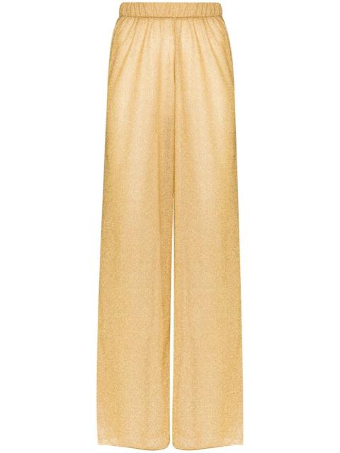 Lumière metallic wide leg trousers
