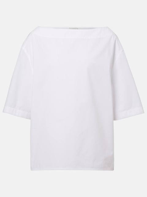 Oversized cotton poplin top