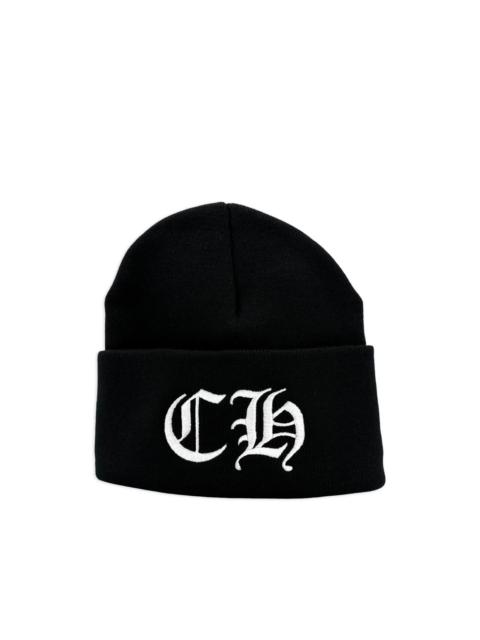 logo-embroidered beanie hat