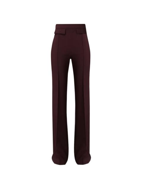 logo-embroidered crepe trousers