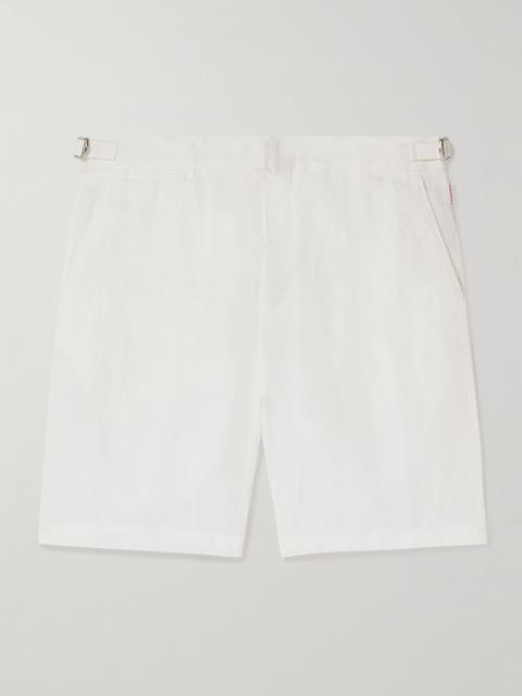 Norwich Straight-Leg Linen Shorts Ecru