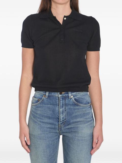 embroidered-logo polo top