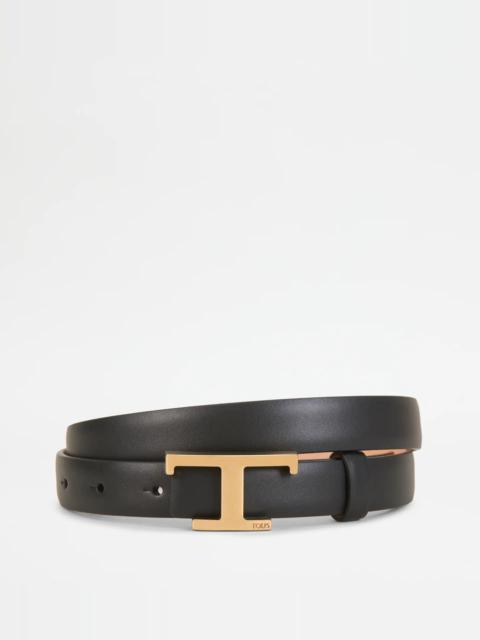 REVERSIBLE LEATHER BELT - BLACK