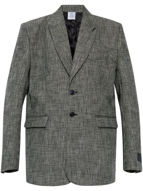 checkered cotton blazer