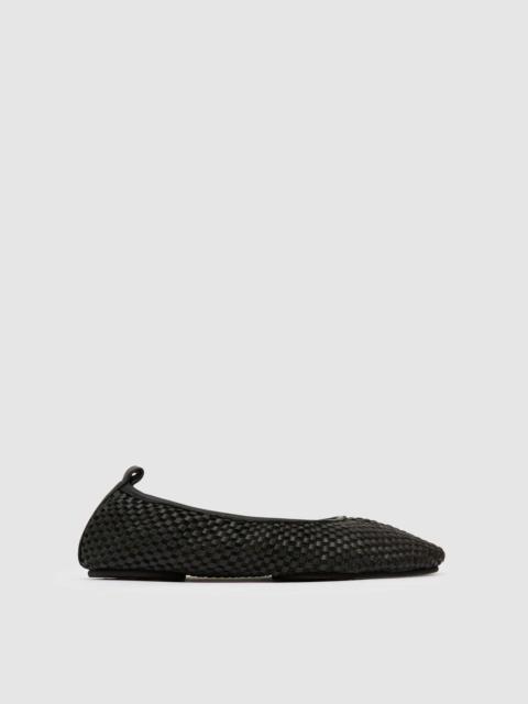 Lattice Weave Ballet Flat - Black