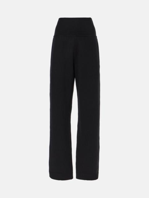 High-rise wool-blend straight pants