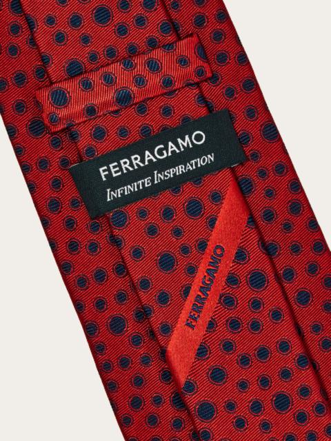 Pois print silk tie