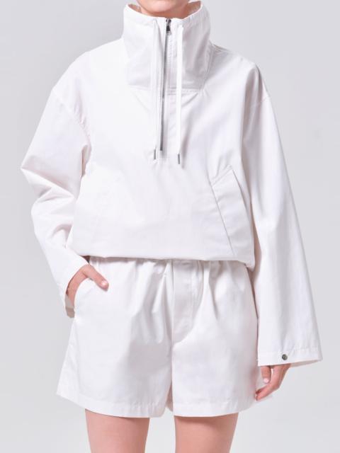 LYDIA NYLON POPOVER ANORAK IN CHALK WHITE
