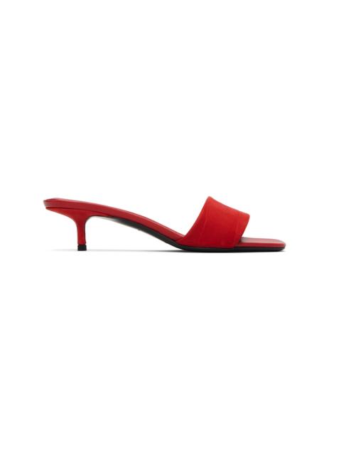 Red Sarafina Kitten Mule Heeled Sandals