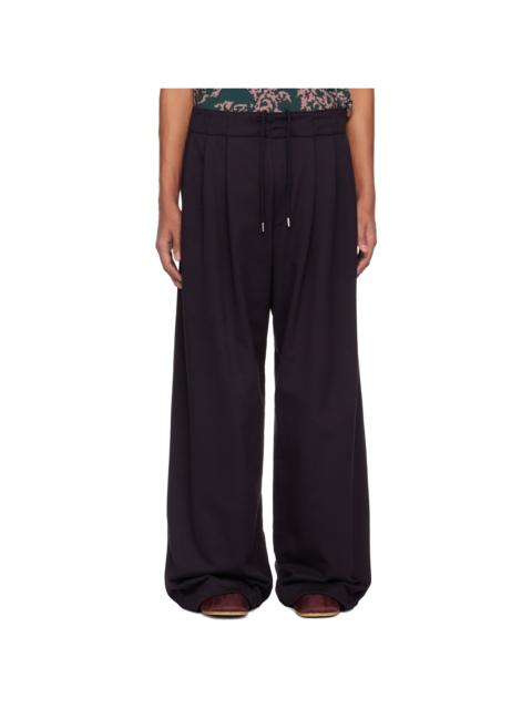 Navy Pleated Sweatpants