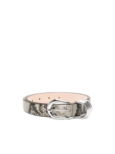 Hollyhock snakeskin-print belt