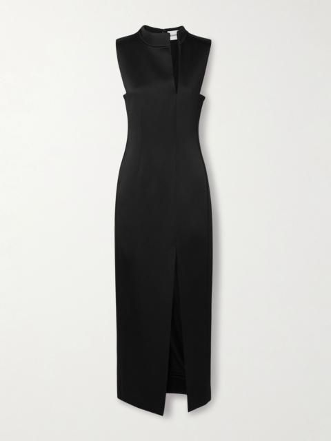 Lowen satin-crepe midi dress Black