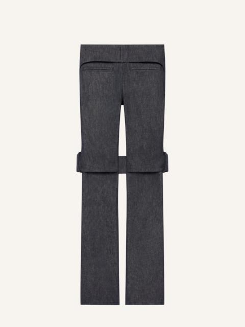 STRAP DENIM BOOTCUT PANTS