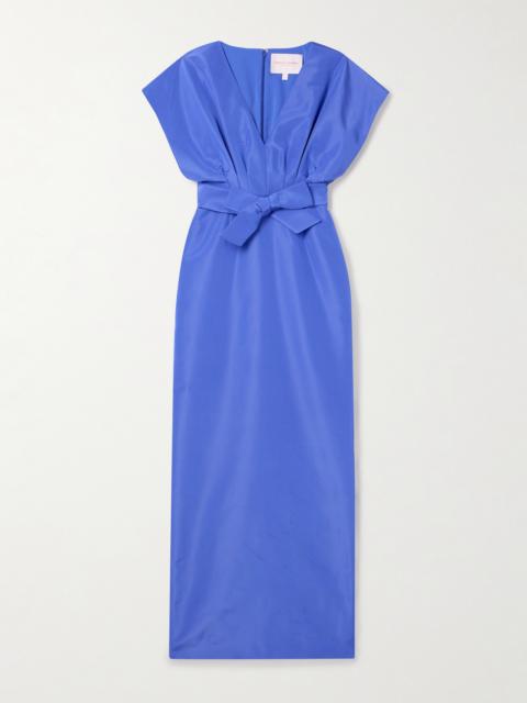 Bow-embellished Silk-faille Gown
