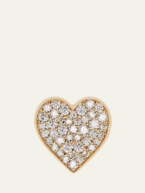 Anniversary Diamond Single Heart Stud Earring