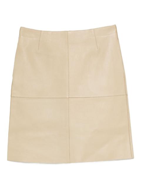 paneled leather skirt