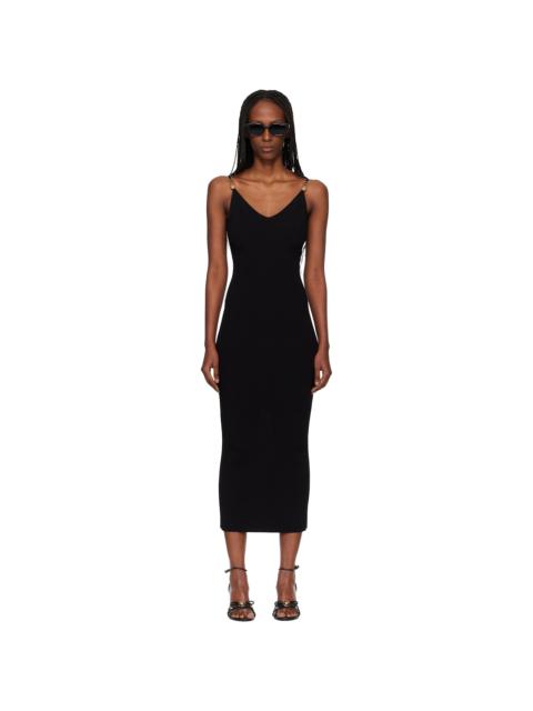 Black Viscose Knit Midi Dress