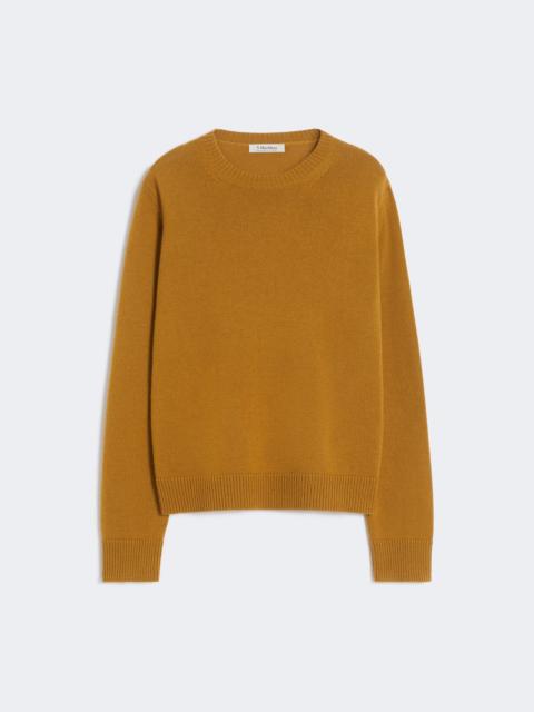 Wool and cashmere sweater with patch detail - MUSTARD