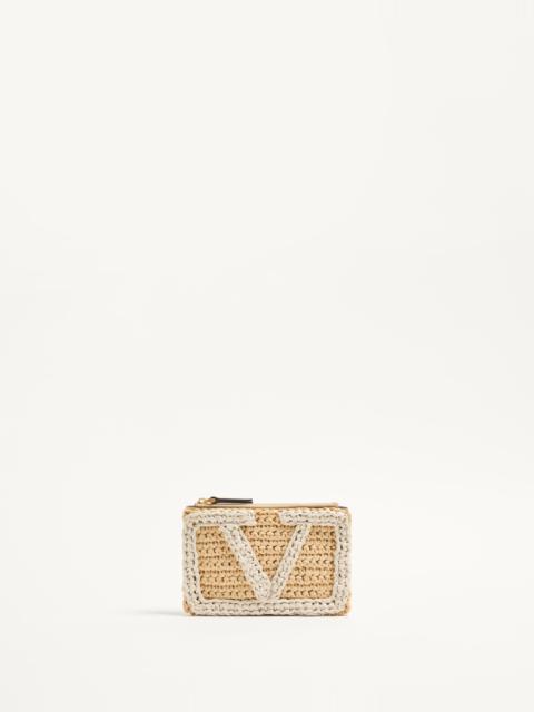 VALENTINO GARAVANI VIVA SUPERSTAR SYNTHETIC RAFFIA POUCH