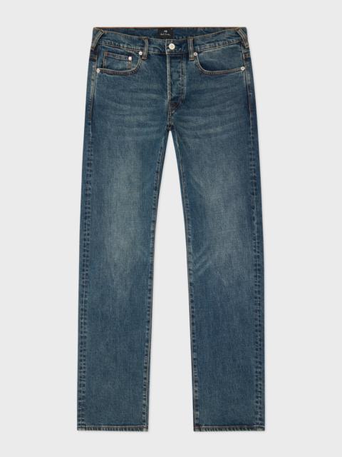 Standard-Fit 11.8oz 'Crosshatch Stretch' Blue-Rinse Jeans