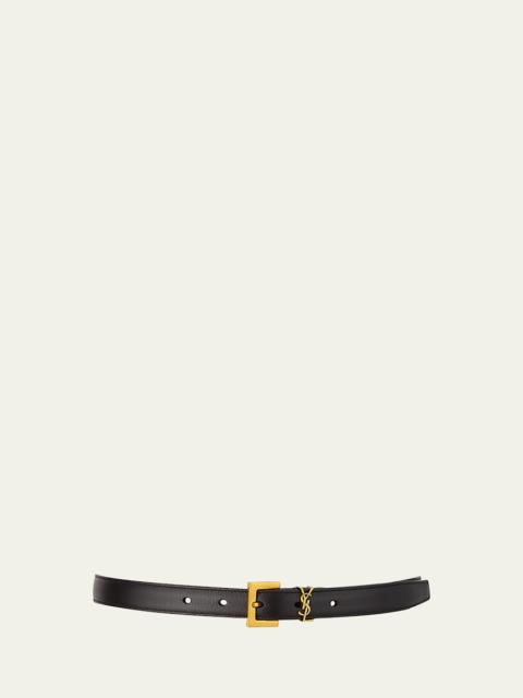 YSL Monogram Leather Belt