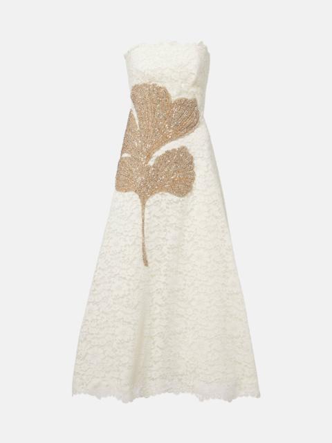 Hallis embellished lace cocktail dress