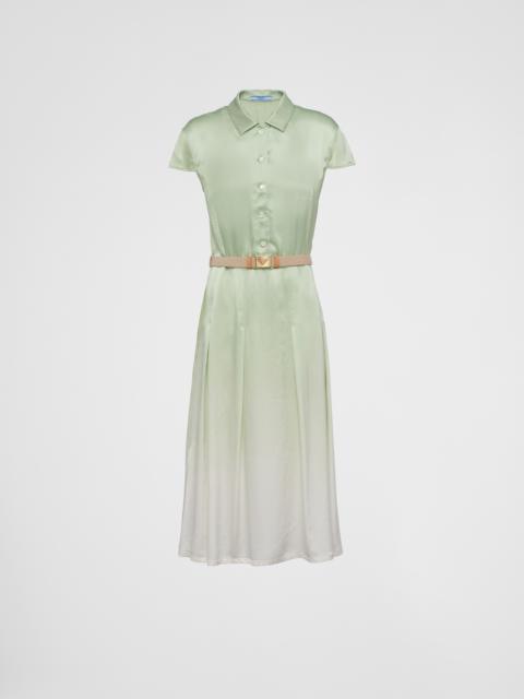 Printed satin crepe dress