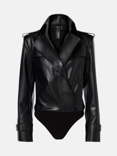 Faux leather bodysuit