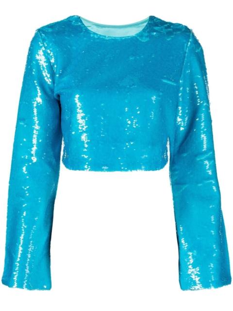 sequin-embellished crop top