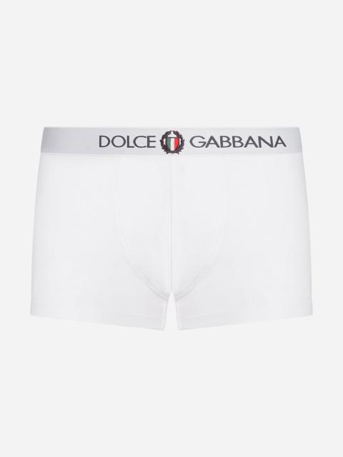 Two-way-stretch jersey regular-fit boxers with emblem