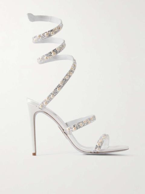 Chandelier embellished satin sandals