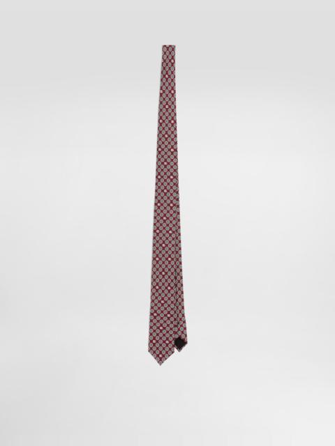 Martini tie with jacquard micro-designs and logo