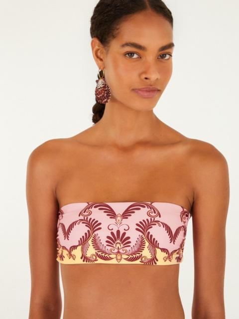 Soft Yellow Arabesc Bandeau Bikini Top