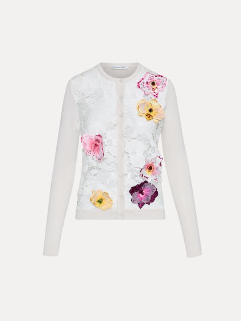 ORCHID THREADWORK INSET CARDIGAN